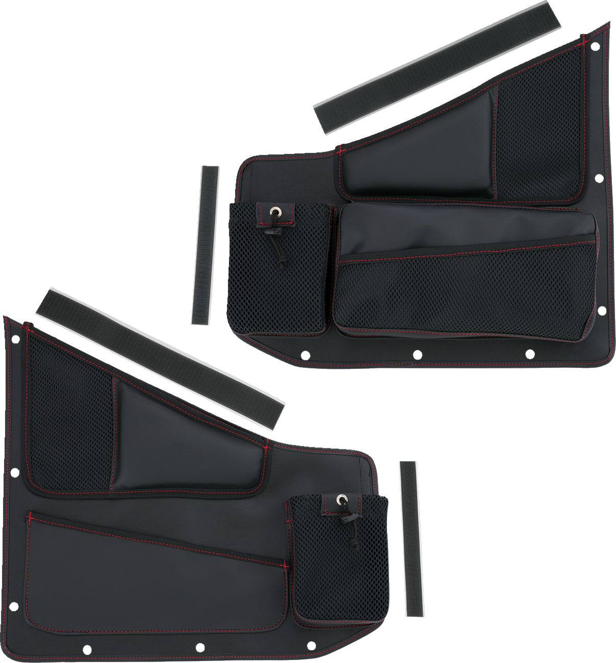 Kaliber Side Organizer - Driver and Passenger - Black w/ Red Stitching 2015 - 2023