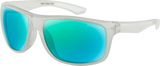 Luna Sunglasses - Gloss Crystal Pearl/Light Blue Green Mirror