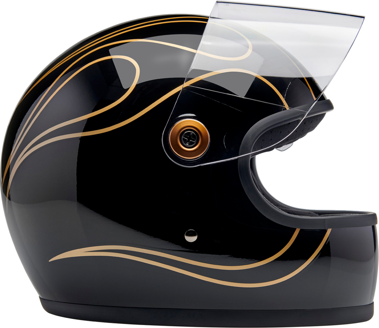 Gringo S Helmet - Gloss Black Flames - Medium