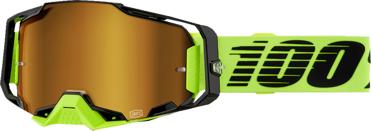 Armega Goggle - Neon Yellow - Gold Mirror