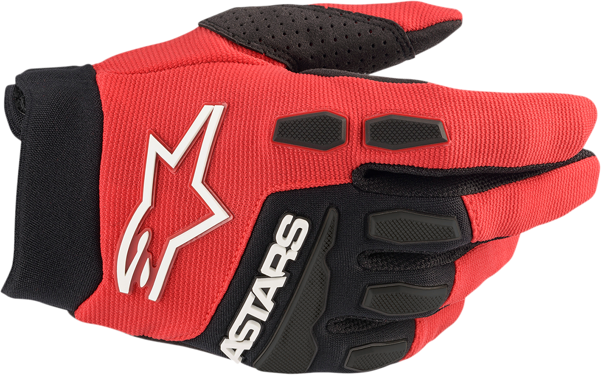 Youth Full Bore Gloves - Bright Red/Black - Medium