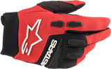 Youth Full Bore Gloves - Bright Red/Black - Medium