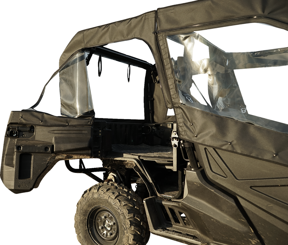 Soft Doors - Middle/Rear Windows - Black - Honda Pioneer 1000 2016 - 2023