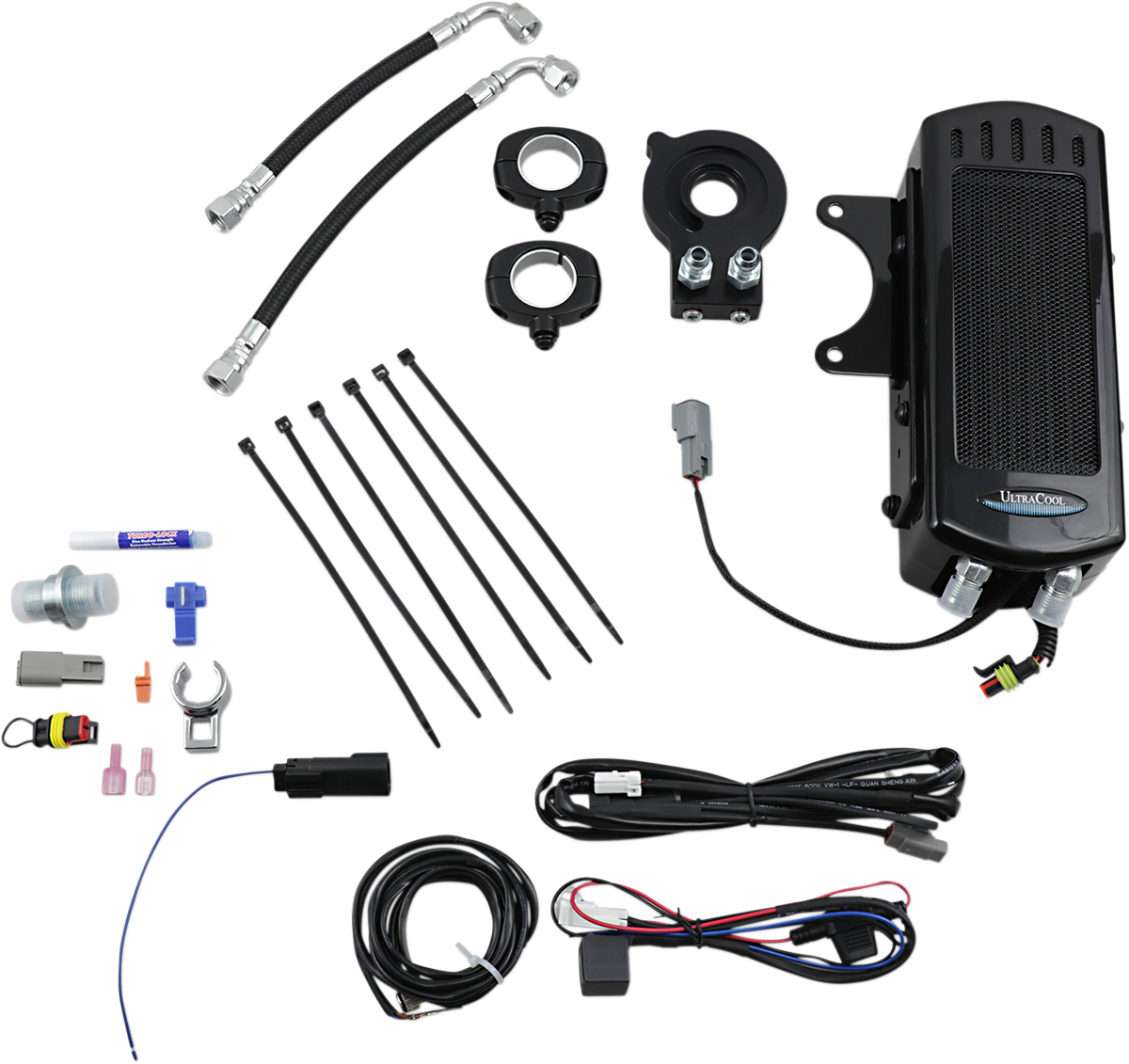 Frame Mount Oil Cooler Kit - Gloss Black - M8 Touring/Trike 2017 - 2023