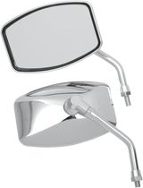 Mirror - \"Big One\"/Cruiser - Side View - Rectangle - M10 x 1.25 - Chrome - Pair