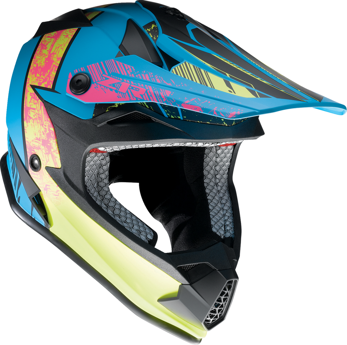 Youth F.I. Helmet - Fractal - MIPS® - Matte Blue/Hi-Viz - Large