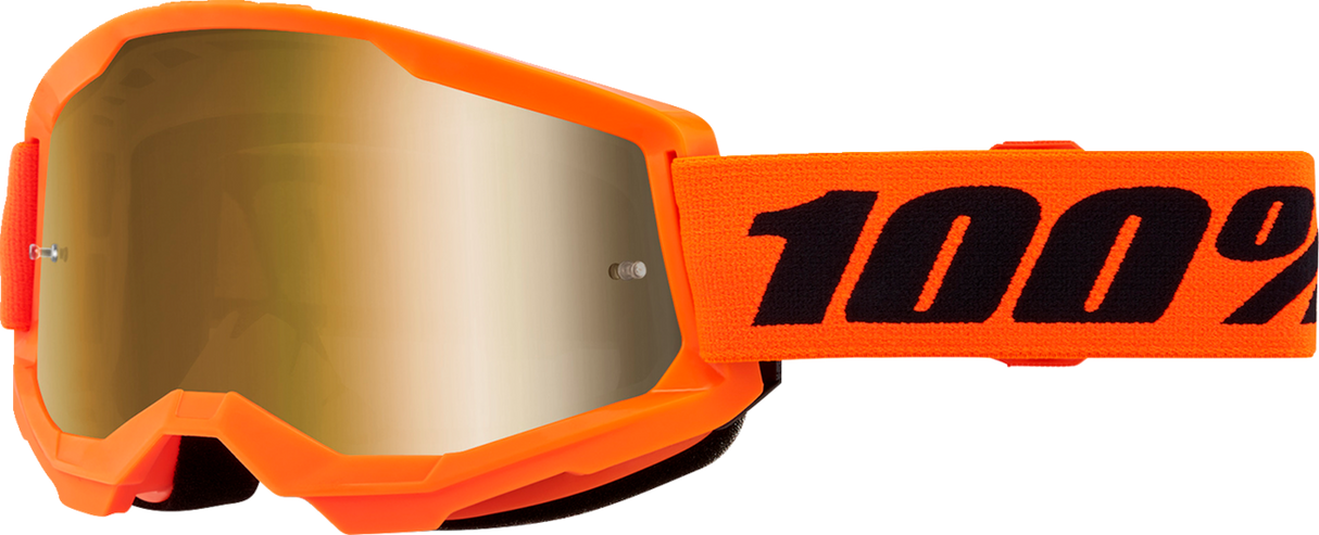 Strata 2 Goggle - Neon Orange - True Gold Mirror