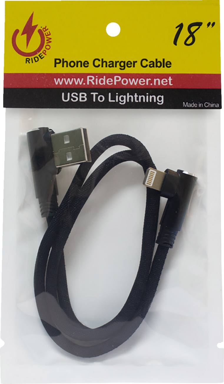 90° USB to 90° Lightning Cable - Charger - Single-End - 18\"