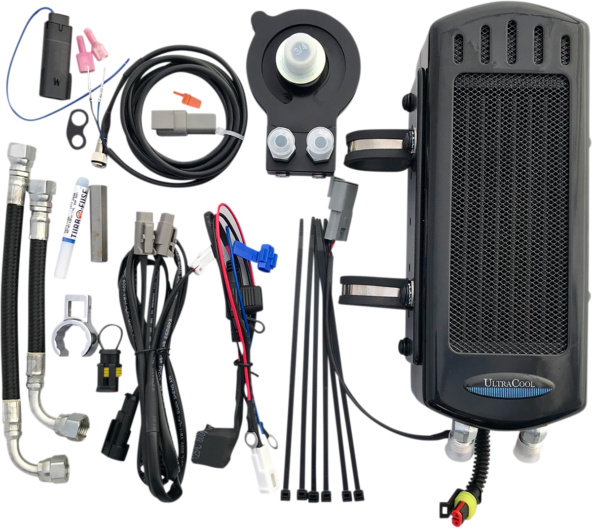 Side Mount Oil Cooler Kit - Gloss Black - M8 Softail 2018 - 2023