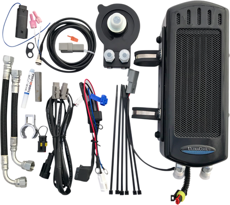 Side Mount Oil Cooler Kit - Gloss Black - M8 Softail 2018 - 2023