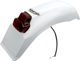 Universal Enduro Rear Fender with Tail/Brake Light - White