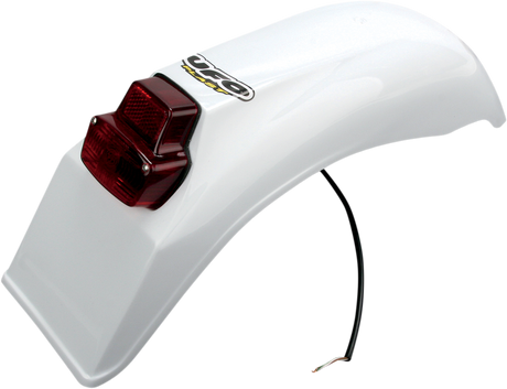 Universal Enduro Rear Fender with Tail/Brake Light - White