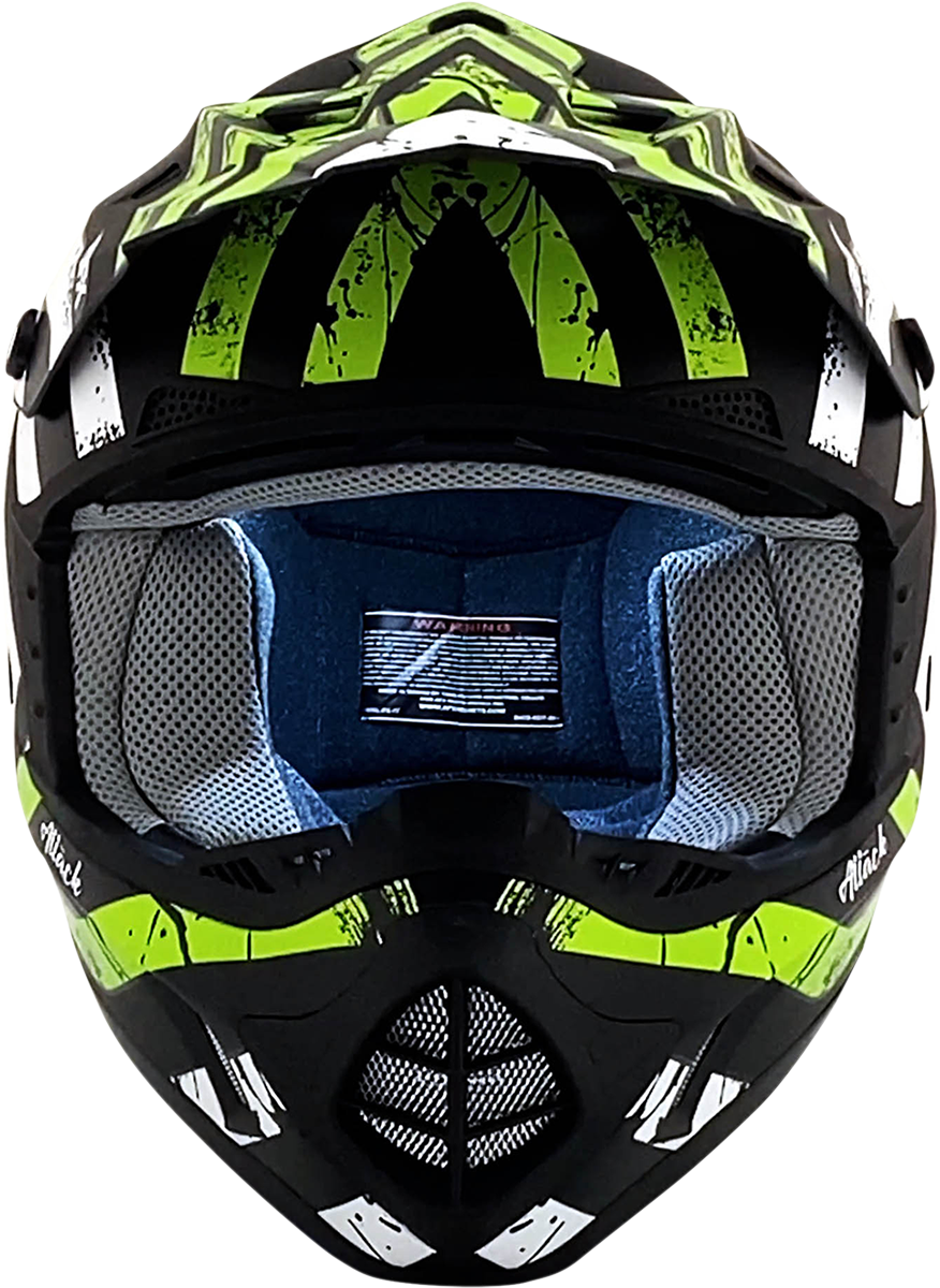 FX-17Y Helmet - Attack - Matte Black/Green - Small