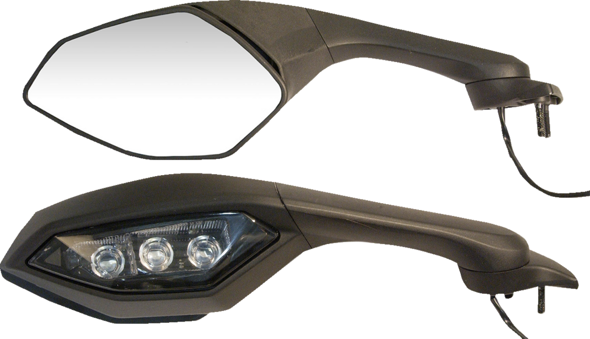 Mirror - OEM-Style Replacement - Side View - Cat Eye - Black - Left 2015 - 2019