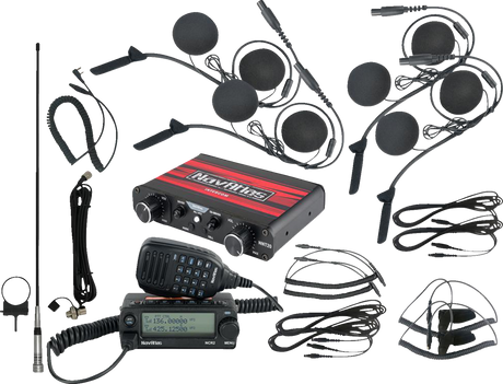 Intercom/Radio and In-Helmet Headset Kit - 4-Seat - Black