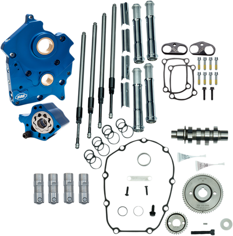 Cam Chest Kit with Plate - Gear Drive - Water Cooled - 465 Cam - Chrome Pushrods -M8 2017 - 2020