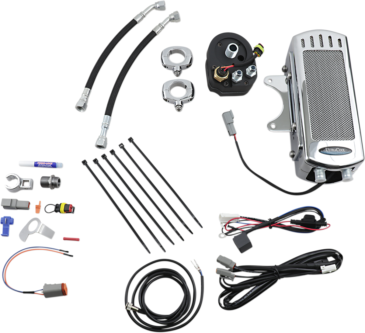 Side Mount Oil Cooler Kit - Chrome - Touring 2004 - 2006