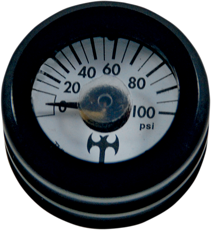 Mini Oil Pressure Gauge and Cover - Black - White Face - 3/16\" W x 9/16\" D