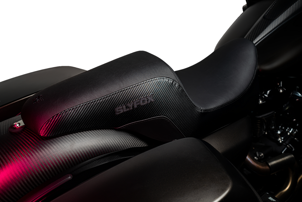 Slyfox Seat - Black Logo - Smooth Vinyl - Carbon Fiber - FL \'08-\'23 2008 - 2023