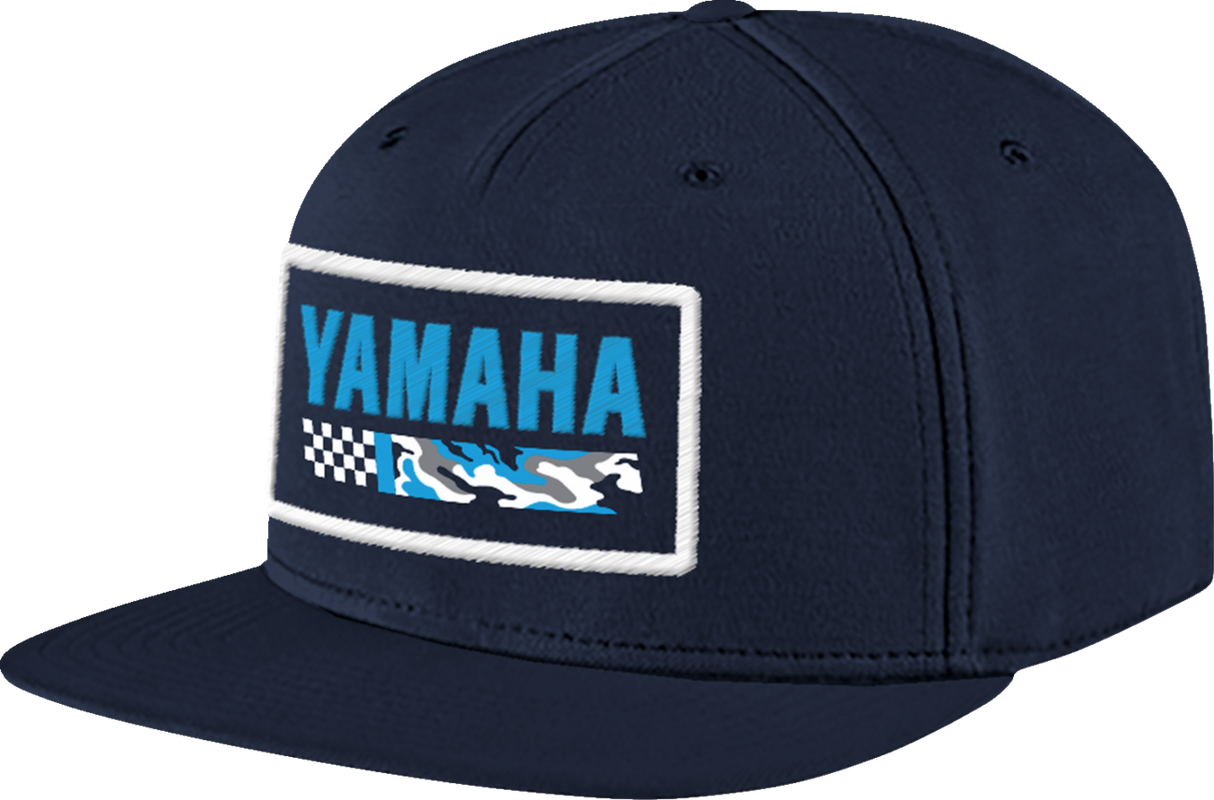 Yamaha Racing Hat - Flat Bill - Camo Blue