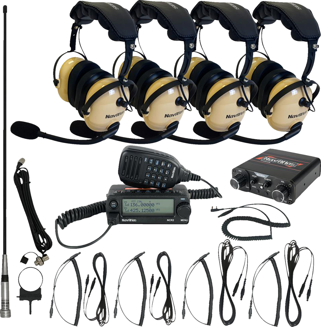 Intercom/Radio and Headset Kit - 4-Seat - Beige