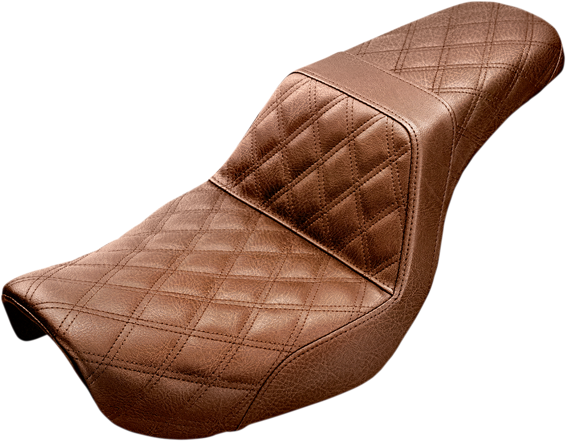 Step-Up Seat - Full Lattice Stitch - Brown - Dyna 2004 - 2005