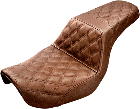 Step-Up Seat - Full Lattice Stitch - Brown - Dyna 2004 - 2005