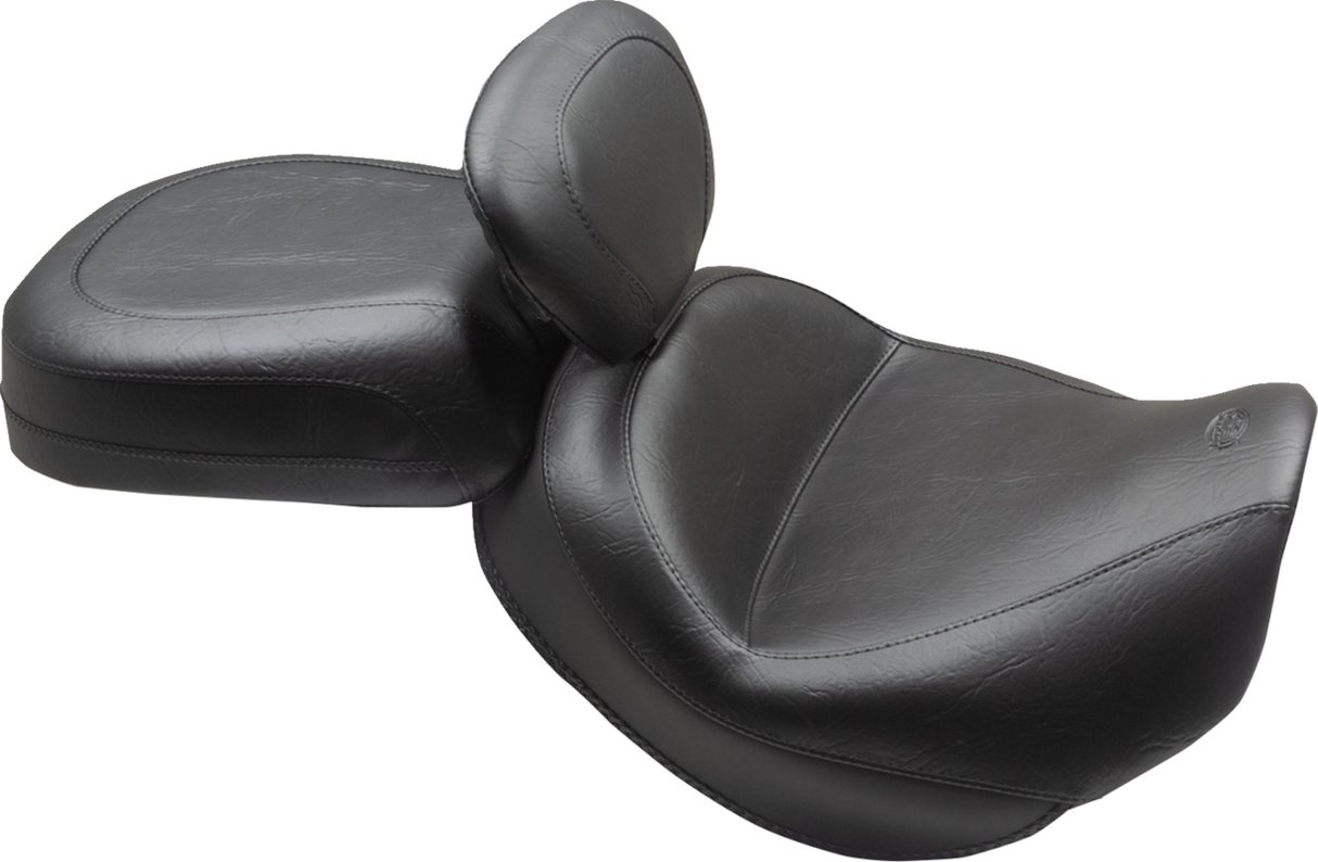 Wide Touring Solo Seat - Black - Plain - with Driver Backrest - C90T \'15-\'19 2015 - 2019