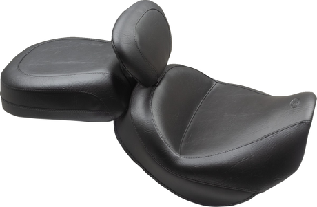 Wide Touring Solo Seat - Black - Plain - with Driver Backrest - C90T \'15-\'19 2015 - 2019