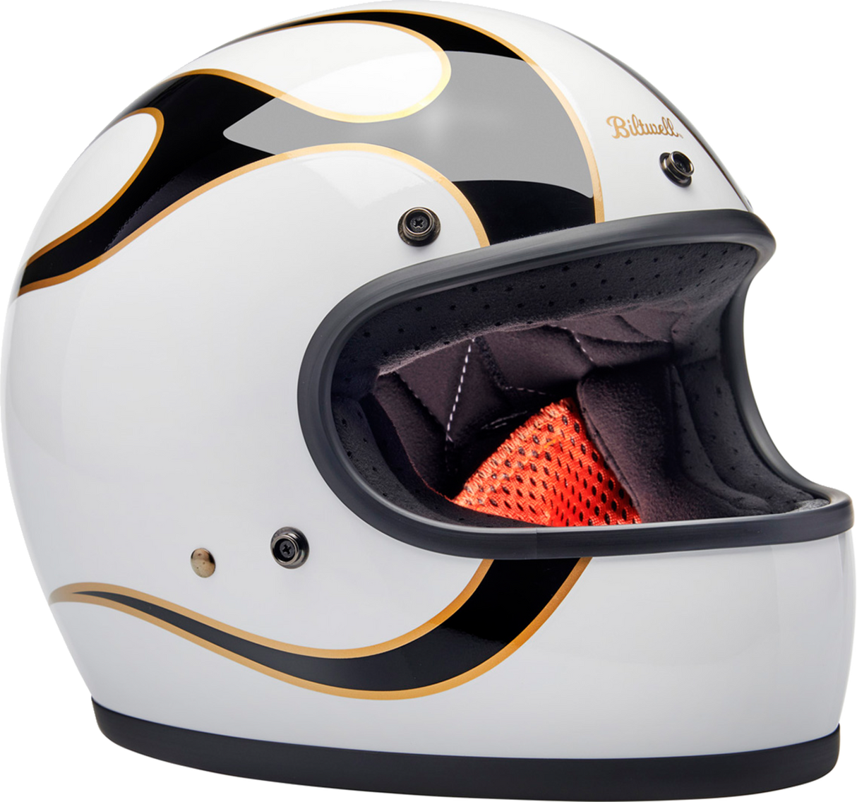 Gringo Helmet - Flames - White/Black - Medium