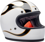 Gringo Helmet - Flames - White/Black - Medium