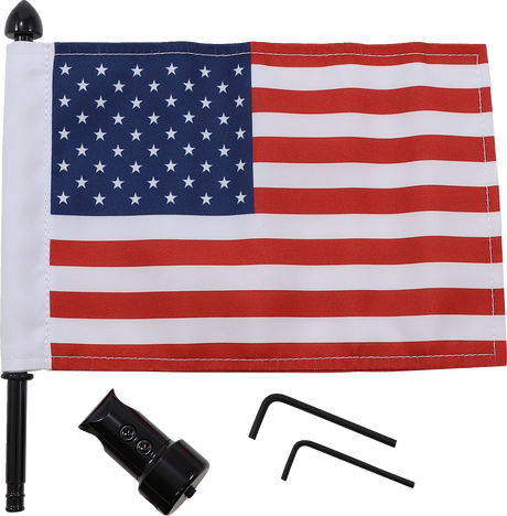 Luggage Rack Flag Mount - 5/8\" Round - With 6\" X 9\" USA Flag