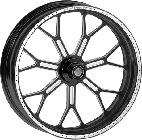 Wheel - Delmar - Front - Dual Disc/with ABS - Black/Contrast Cut Ops™ - 21x3.5 - \'08+ FLD 2014 - 2023