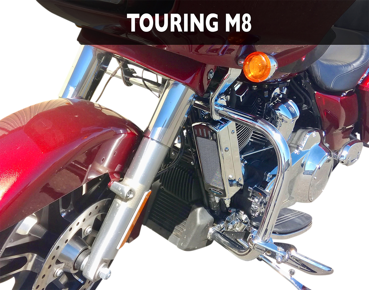 Side Mount Oil Cooler Kit - Chrome - M8 Touring/Trike 2017 - 2023