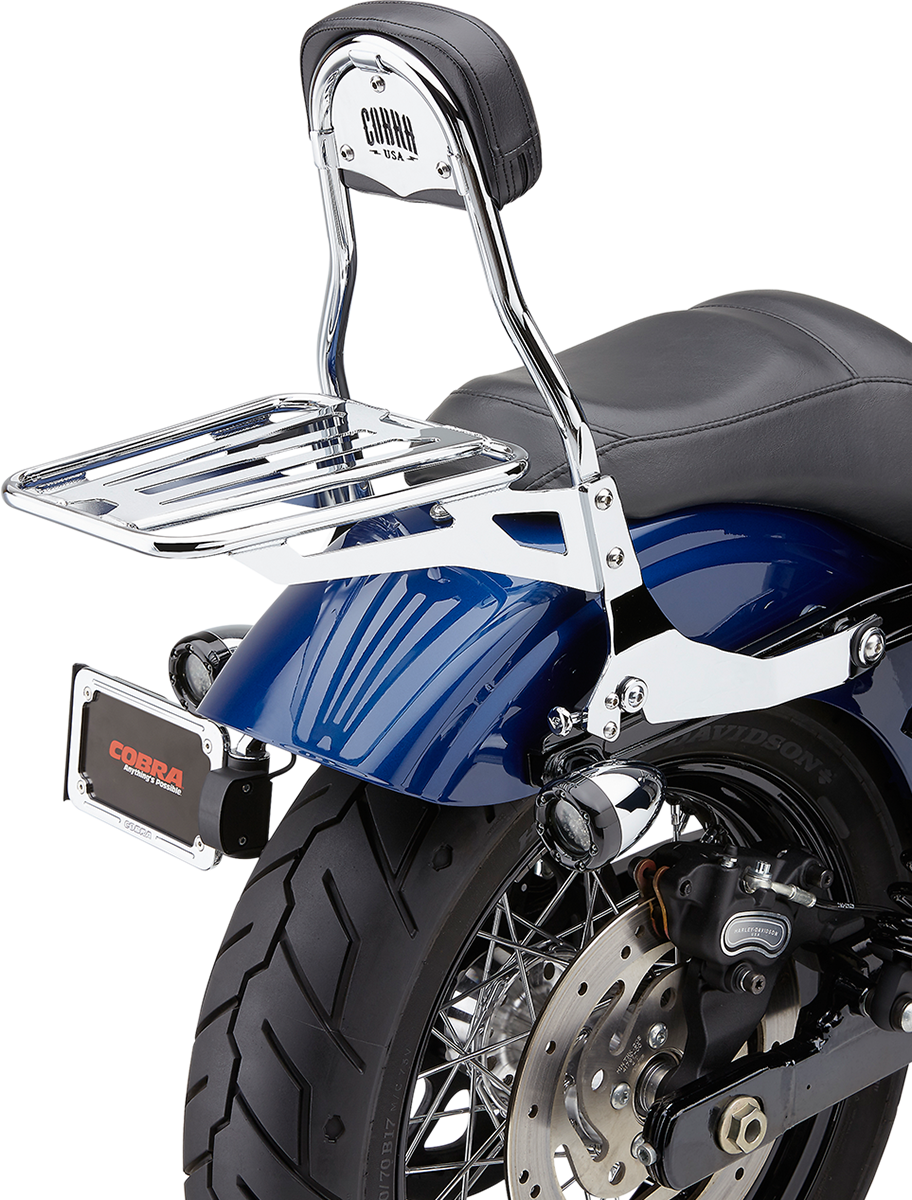 Backrest Kit - 14\" - Chrome - Dyna 2006 - 2017