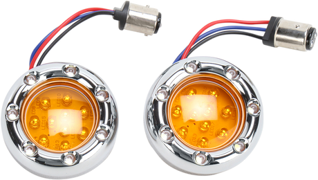 LED Light Kit for Factory Turn Signal Housing - Amber/White - Chrome