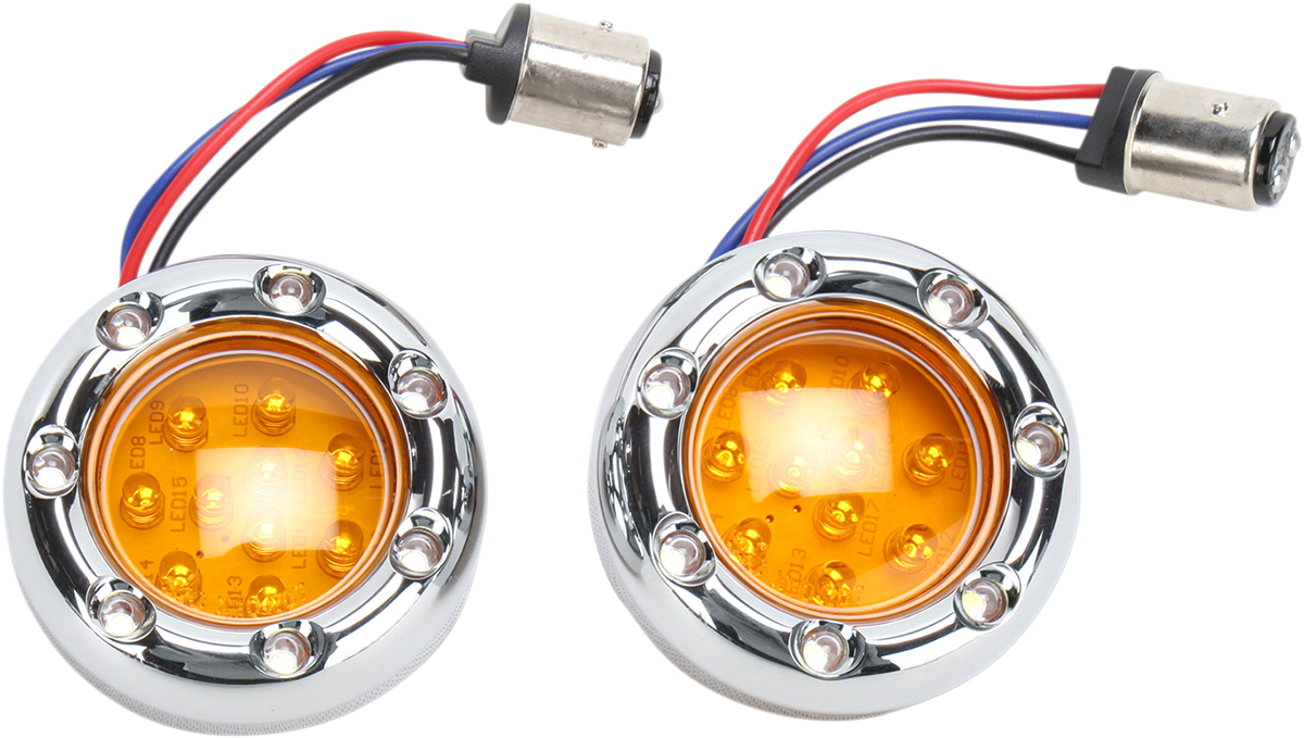 LED Light Kit for Factory Turn Signal Housing - Amber/White - Chrome