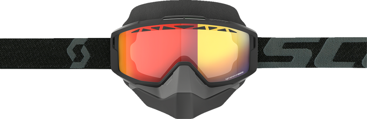 Split Snow Goggles - OTG - Light Sensitive - Black - Red Chrome