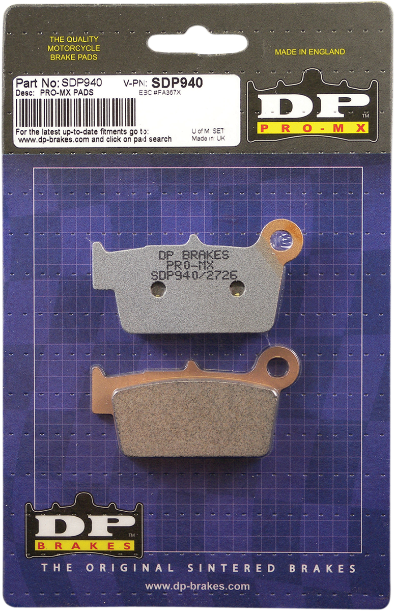 Pro MX Sintered Brake Pads - SDP940 2001 - 2021