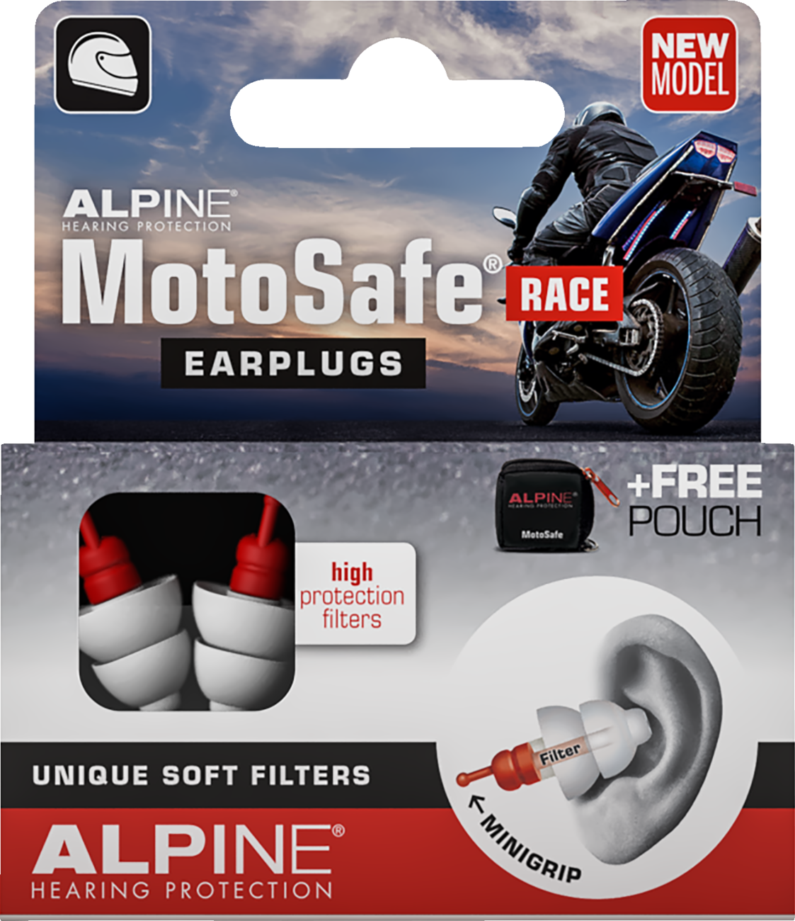 MotoSafe Earplugs - Race - 6 Pack