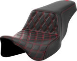 Step-Up Seat - Front Lattice Stitch - Red Stitch - FLH/FLT \'08-\'23 2008 - 2023