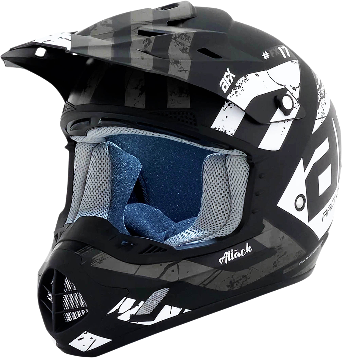 FX-17Y Helmet - Attack - Matte Black/Silver - Large