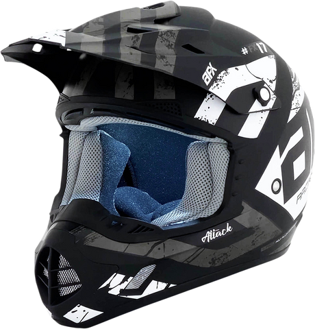 FX-17Y Helmet - Attack - Matte Black/Silver - Large