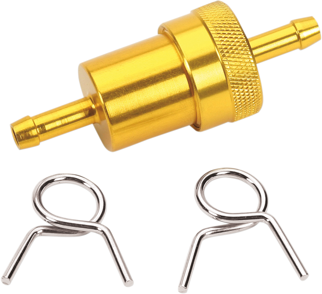 Anodized Aluminum Fuel Filter - Gold - 1/4\"