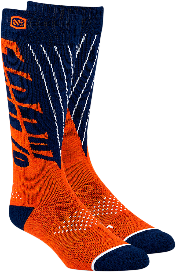 Torque Comfort Moto Socks - Navy/Orange - Small/Medium