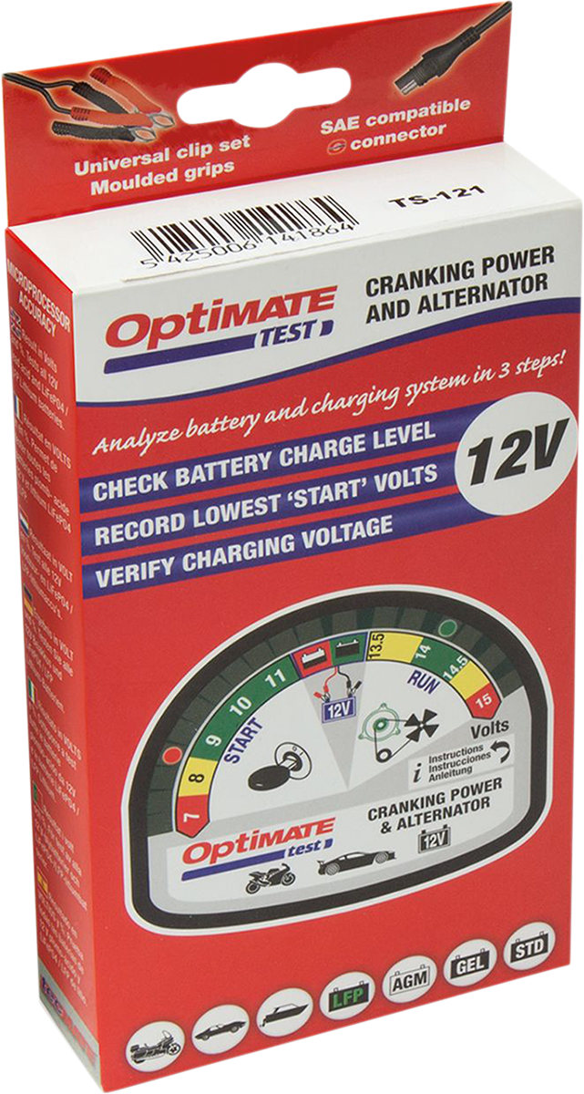 Battery Charging System/Alternator Tester - Pocket - Battery Clip/12V