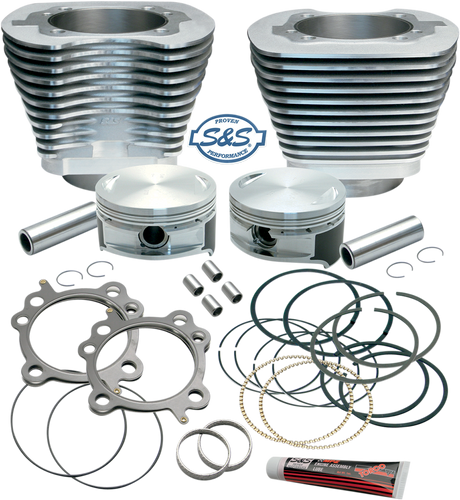 Cylinder & Piston Replacement for S&S 106\" Stroker Kit - Silver 1999 - 2017