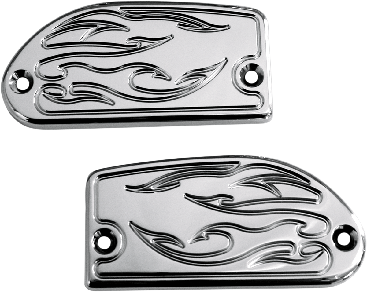 Master Cylinder Cover - Flame - Yamaha - Chrome 2006 - 2017