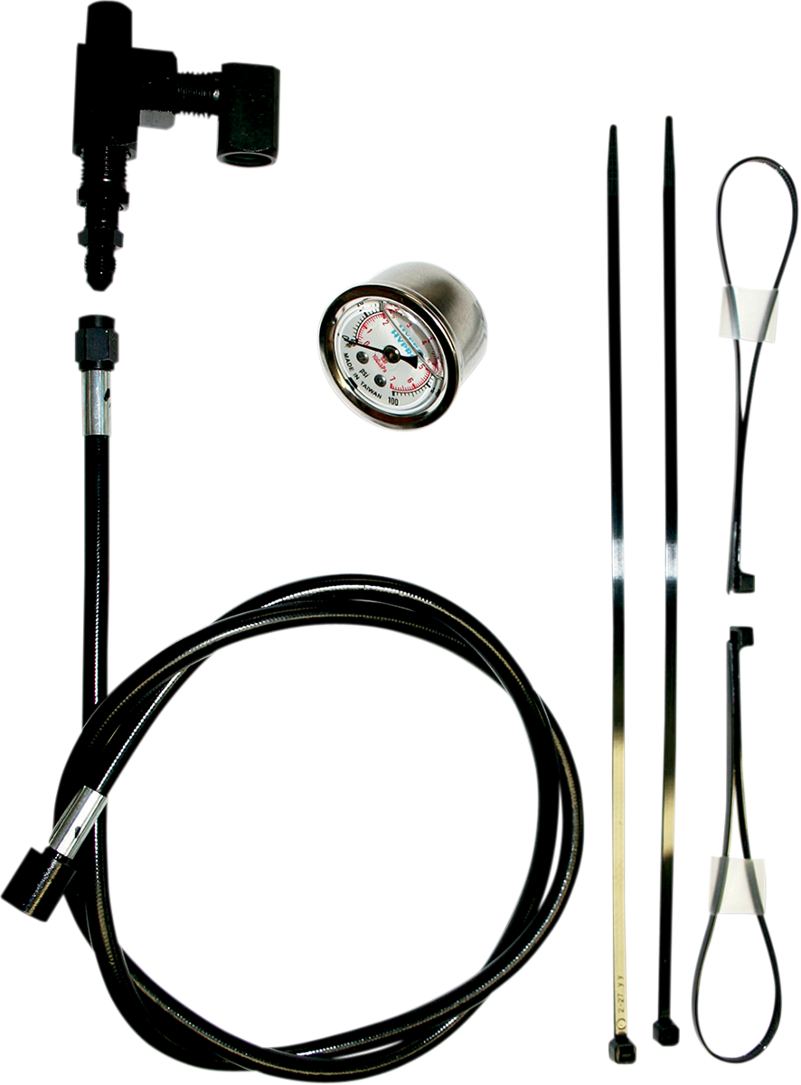 Remote Oil Pressure Gauge/Line Kit - Black