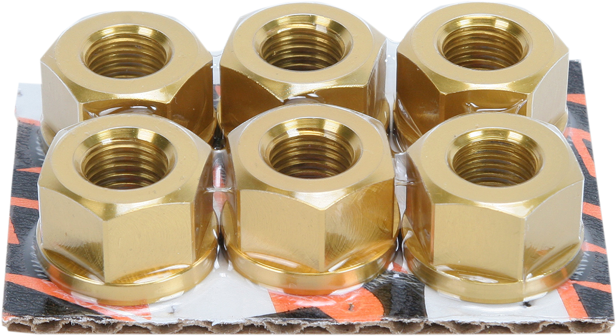 Aluminum Sprocket Nuts - Gold - M10 x 1.25